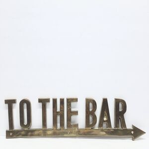 Vintage Authentic PENCO 18" To The Bar Arrow Wall Plaque Brass Sign MCM